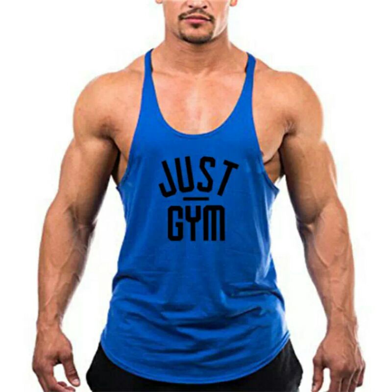 ÁO 3 LỖ NAM DÂY NHỎ TẬP GYM IN CHỮ JUST GYM