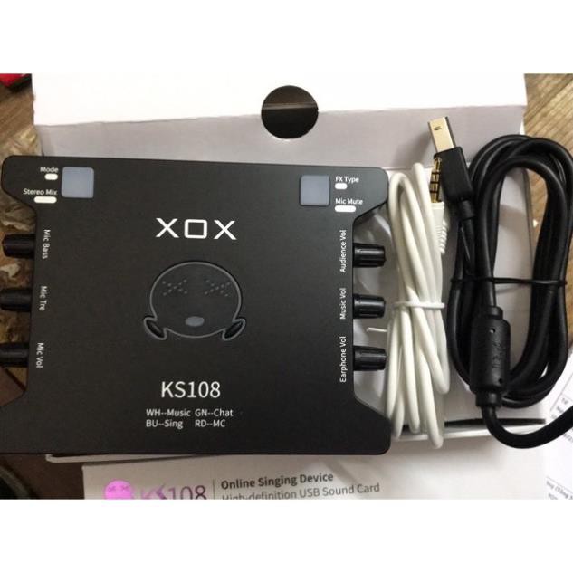 Sound card XOX KS108 cho micro thu âm, sound card hát karaoke hát live stream âm thanh tuyệt đỉnh