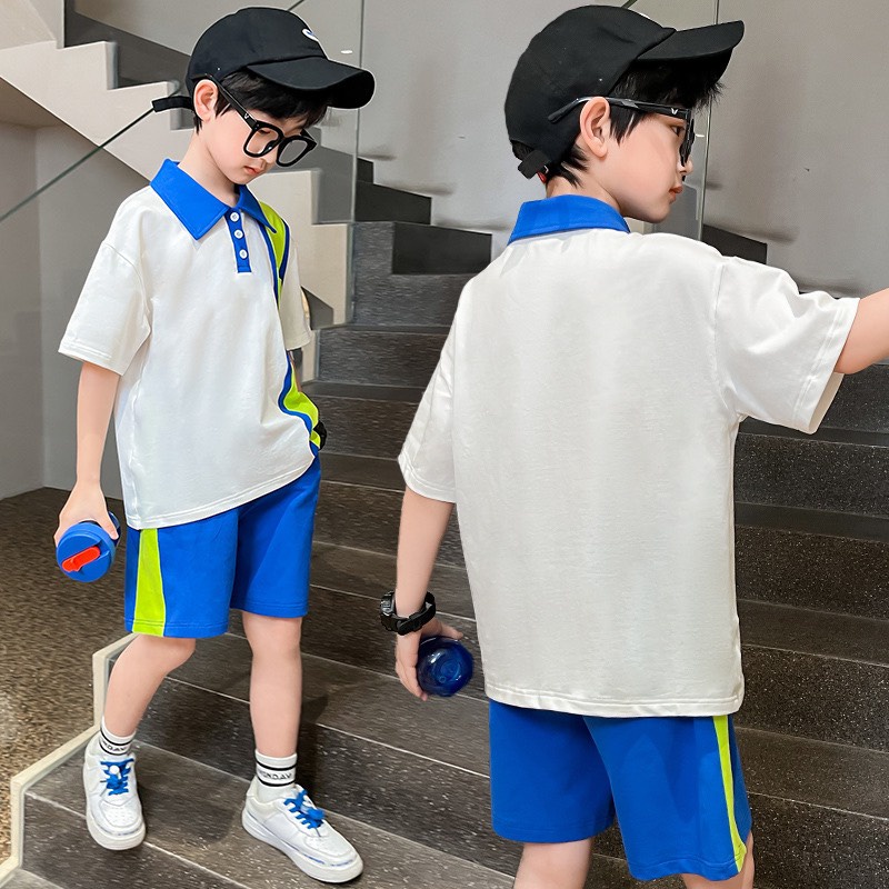 Bộ cộc tay cho bé trai kiểu bé trai diện đi học đi chơi POLO 02 năng động dễ thương BBT02