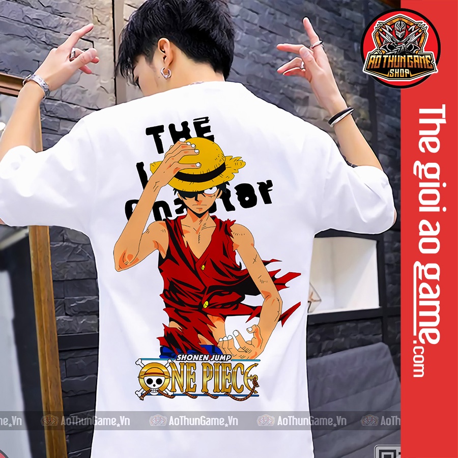 Áo one piece luffy nam nữ Áo thun one piece luffy trắng đen form rộng unisex cotton co giãn thoáng mát TGAG 06
