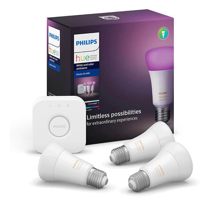 Bóng Đèn Thông Minh Philips Hue White And Color Ambiance Starter Kit - Hàng Chính Hãng