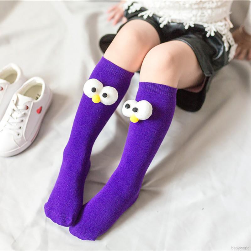 Đôi Vớ Cotton Dài Hình Đôi Mắt To Dễ Thương Cho Bé 1-8 Tuổi