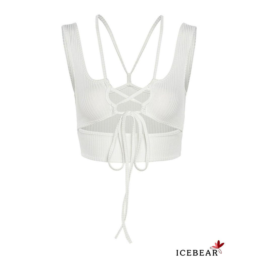 Áo Croptop Sát Nách Cổ Chữ V Khoét Sâu Gợi Cảm Cho Nữ