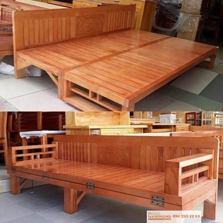 Sofa giường - giường gấp gỗ tự nhiên5 giá xưởng, chất gỗ đẹp