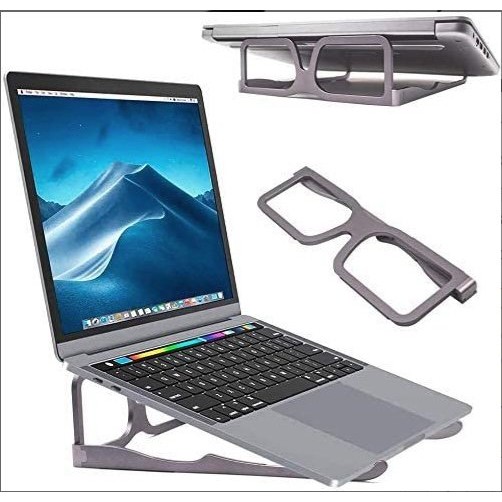 Giá đỡ kê máy tính bảng MacBook LAPTOP kiểu mắt kính (Xám)