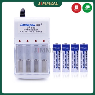 [Chính Hãng] Bộ Sạc Pin Cho Pin Tiều Sạc AA và AAA DP-B02 Doublepow - Tặng 04 Pin AA 1200mah Cao Cấp