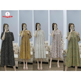 Váy bầu hoa nhí phối ren ( ảnh thật ) (shop Tatoco)