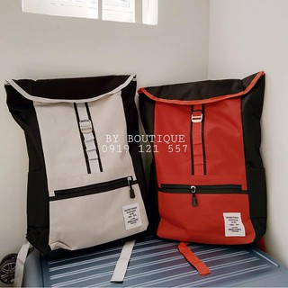 (Ảnh thật, video) Balo ulzzang cuốn 2 màu phối đen basic style