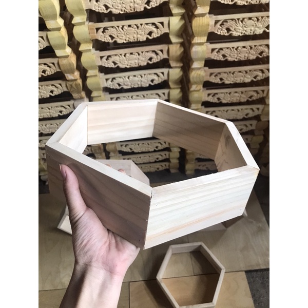 KỆ LỤC GIÁC GỖ THÔNG NHẬP KHẨU,📛RẺ VÔ ĐỊCH📛VINTAGE,DECOR,VĂN PHÒNG, NHÀ Ở