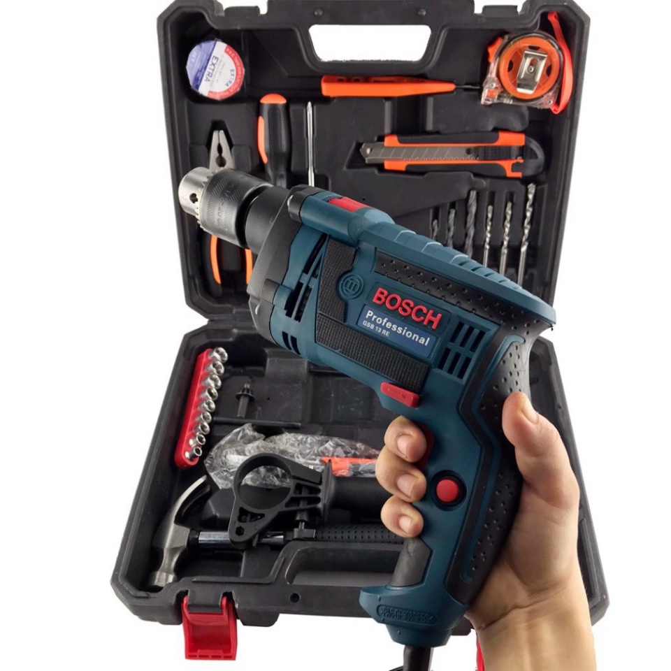 Bộ Máy khoan điện Bosc 13ly - Valy khoan tường, sắt, gỗ, bắt vít, bắn tôn...động cơ dây đồng