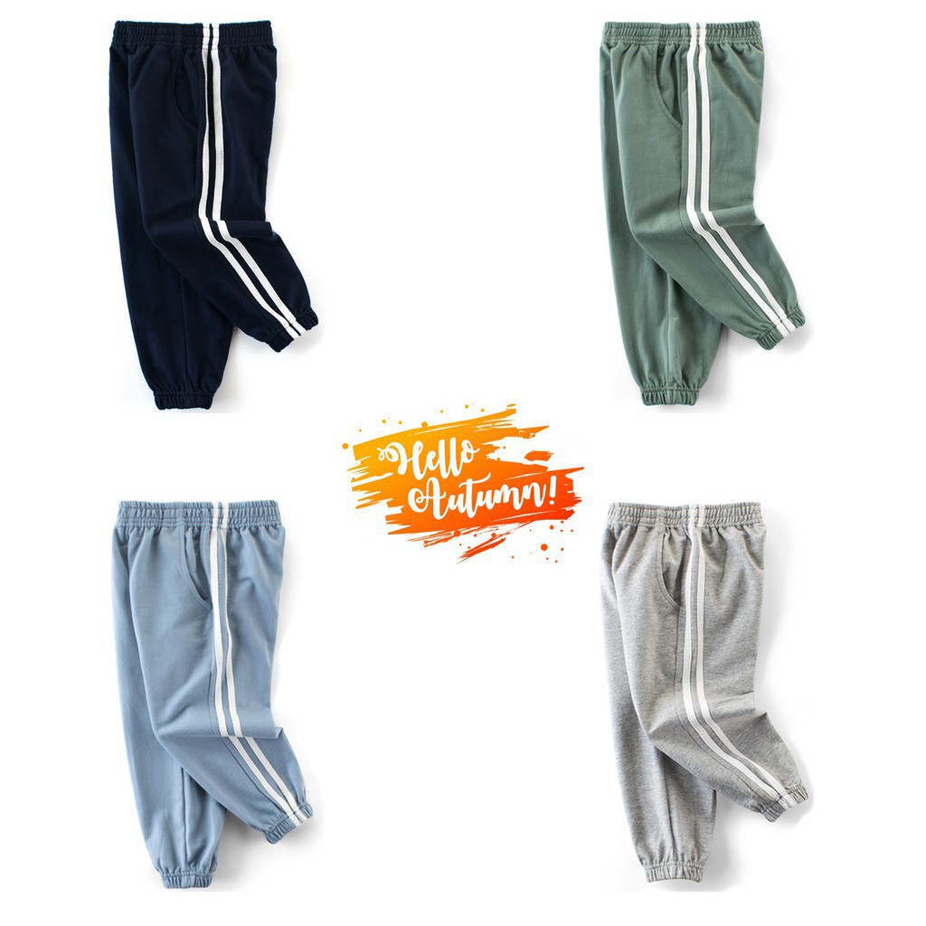 AS Quần thun bé trai 27KIDS quần dài cho bé họa tiết thể thao chất cotton hàng xuất Âu Mỹ 4 6