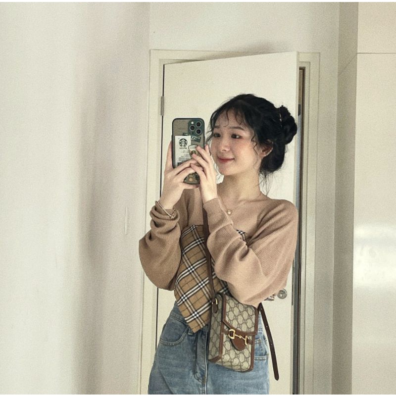 [ SẴN ]Set áo nâu kẻ sọc | BigBuy360 - bigbuy360.vn