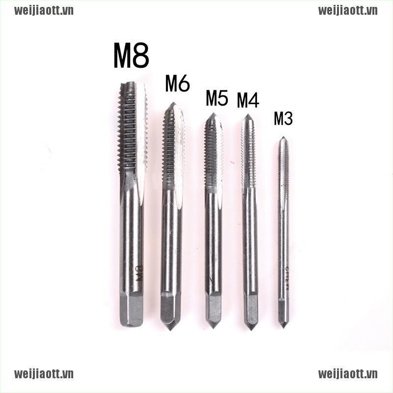 Set 5 Mũi Khoan Tay M3 M4 M5 M6 M8 3mm-8mm Chuyên Dụng