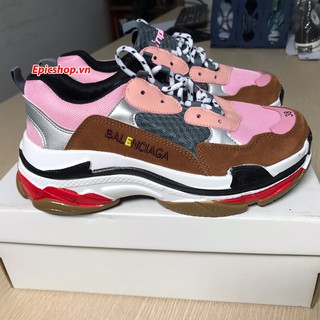 Giày Triple S phối màu hồng nâu fullbox