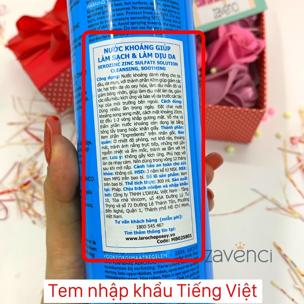 Xịt khoáng LA ROCHE POSAY Xịt khoáng dưỡng da giúp làm dịu da và giảm bóng nhờn cho da dầu mụn Serozinc (300ml) | BigBuy360 - bigbuy360.vn