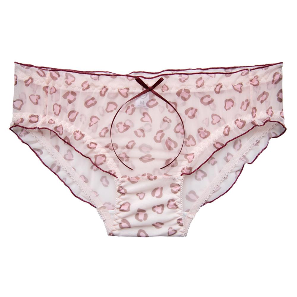 Quần Lót Lưới Xuyên Thấu Họa Tiết Da Báo Đính Nơ Gợi Cảm Cho Nữ