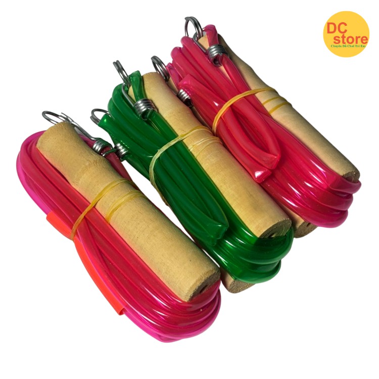 Dây Nhảy Thể Thao Cán Gỗ Dây Nhựa Dài 2m Cho Bé Tập Thể Dục