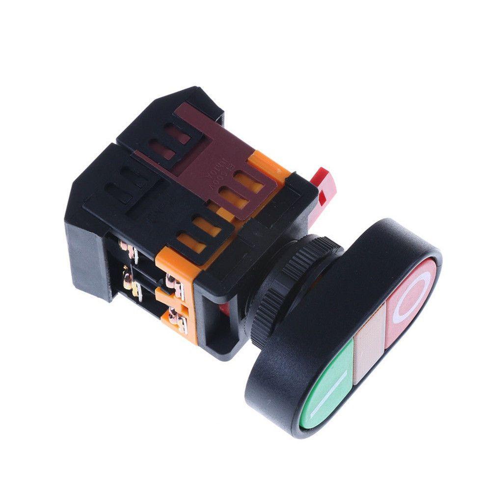 Công Tắc Nút Nhấn Màu Vàng Đèn LED AC 1 NO NC Tạm Thời
