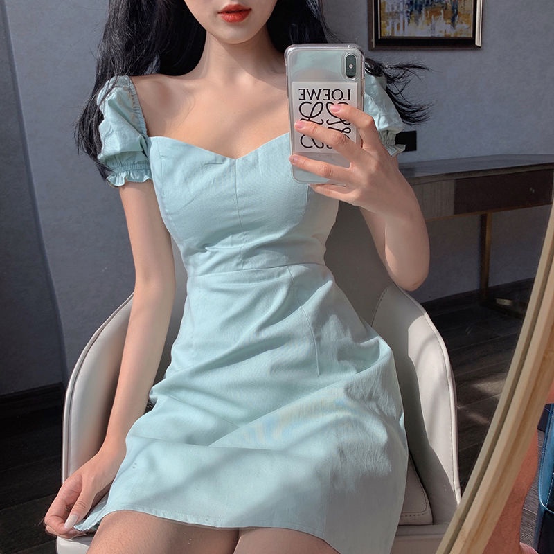 Đầm PERTY phong cách Hàn Quốc retro thời trang mùa hè mới xinh xắn dành cho nữ