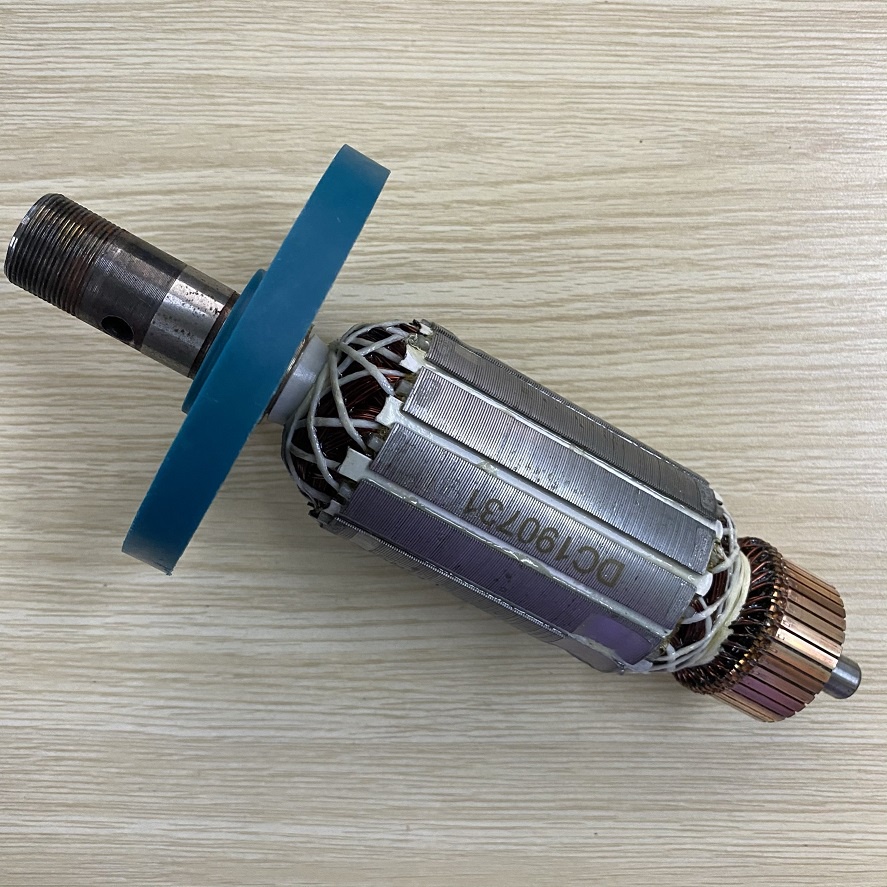 Rotor máy soi - phay Makita 3612B, 3612BR, DCA AMR12 thân 49mm dài 206mm dây đồng 220V - Tặng chổi than