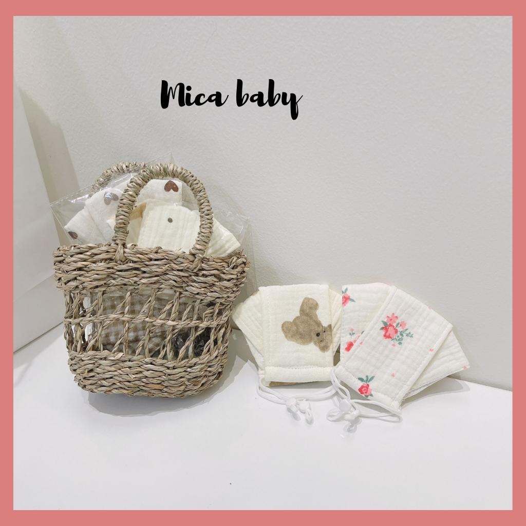 Khẩu trang vải xô Muslin 3 lớp 4d cho bé từ 0-4 tuổi Mica baby M03
