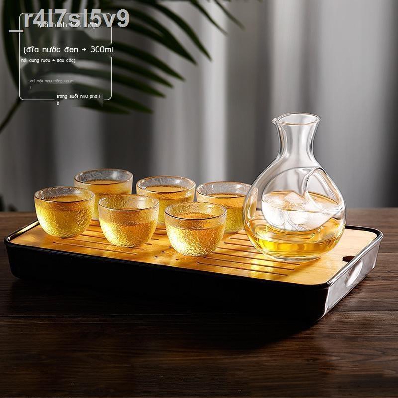 Rượu sake phong cách Nhật Bản ly rượu trắng ly rượu cá tính sáng tạo rượu vang mận rượu nhà chai đá thủy tinh