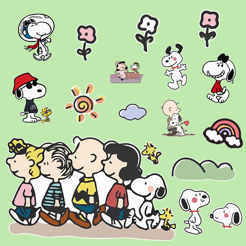 Nhãn Dán Trang Trí Hình Chú Chó Snoopy Hoạt Hình Đáng Yêu