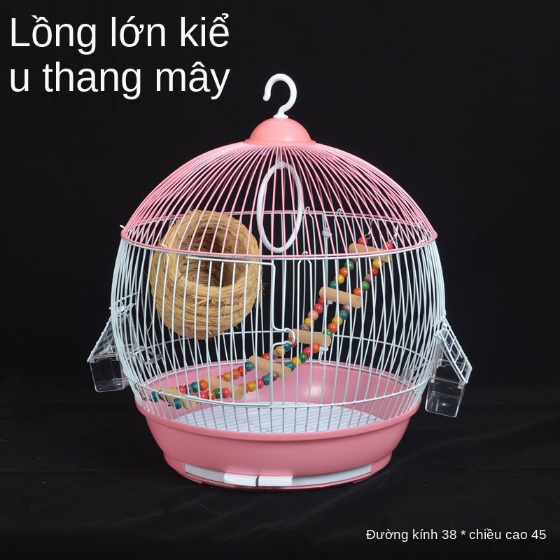 Lồng chim tròn, da hổ, hoa mẫu đơn, vẹt, ngọc, họa mi, nhỏ, đẹp, thân thiện với môi trường, thả vườn