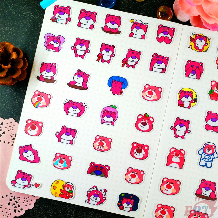 ★★★ Sticker Dán Trang Trí Nhật Ký Xinh Xắn Lotso Q-1 ★★★ Bộ 60 Hình Dán Thời Trang Trang Trí Album