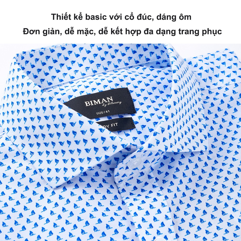 Áo sơ mi nam công sở Biman by Biluxury cao cấp ngắn tay cổ bẻ cotton thoáng mát 4SMCH008XAH