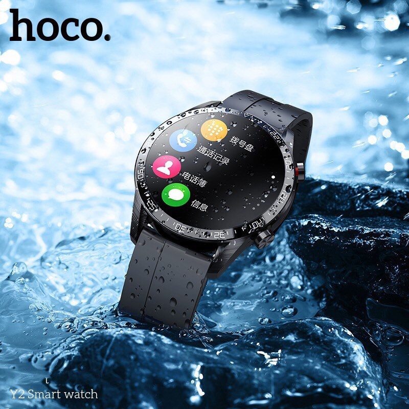 Đồng hồ thông minh Smart Watch hoco Y2 chống nước, Nghe gọi, thông báo, theo dõi sức khỏe, màn hình màu cảm ứng...