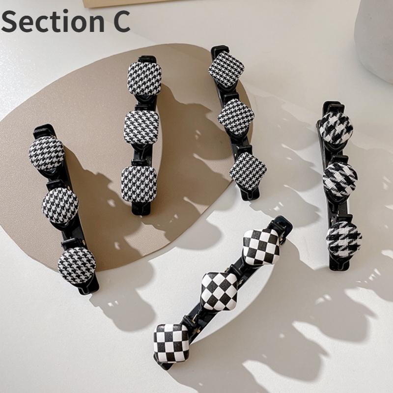 Set 7 Kẹp Tóc Mỏ Vịt Bện Lưới Màu Đỏ Mới