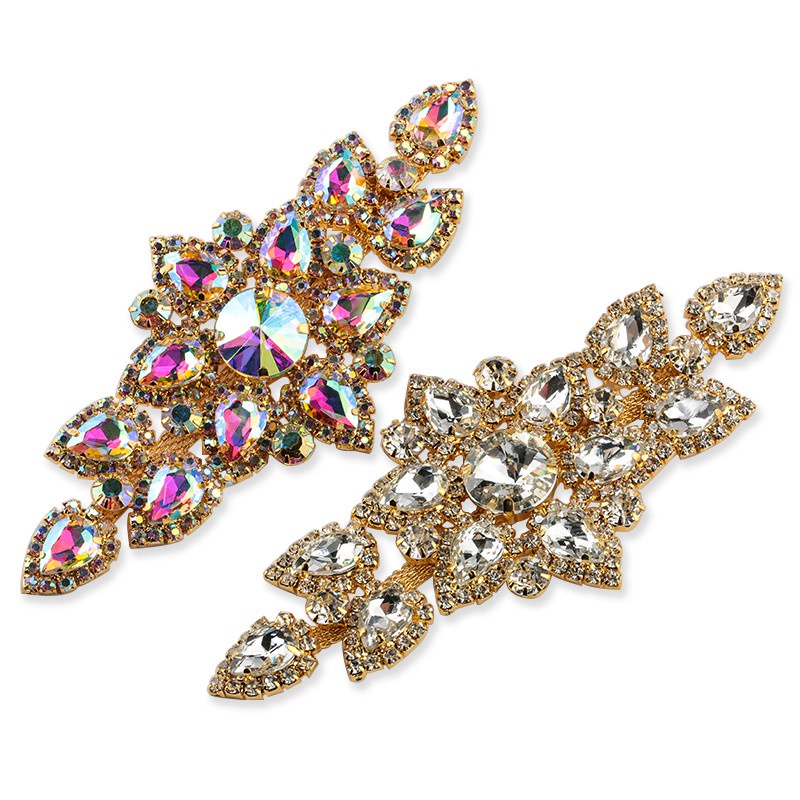 1 Đá Pha Lê Trong Suốt Kích Thước 6.3x13.5cm Dùng Trang Trí Váy Cưới