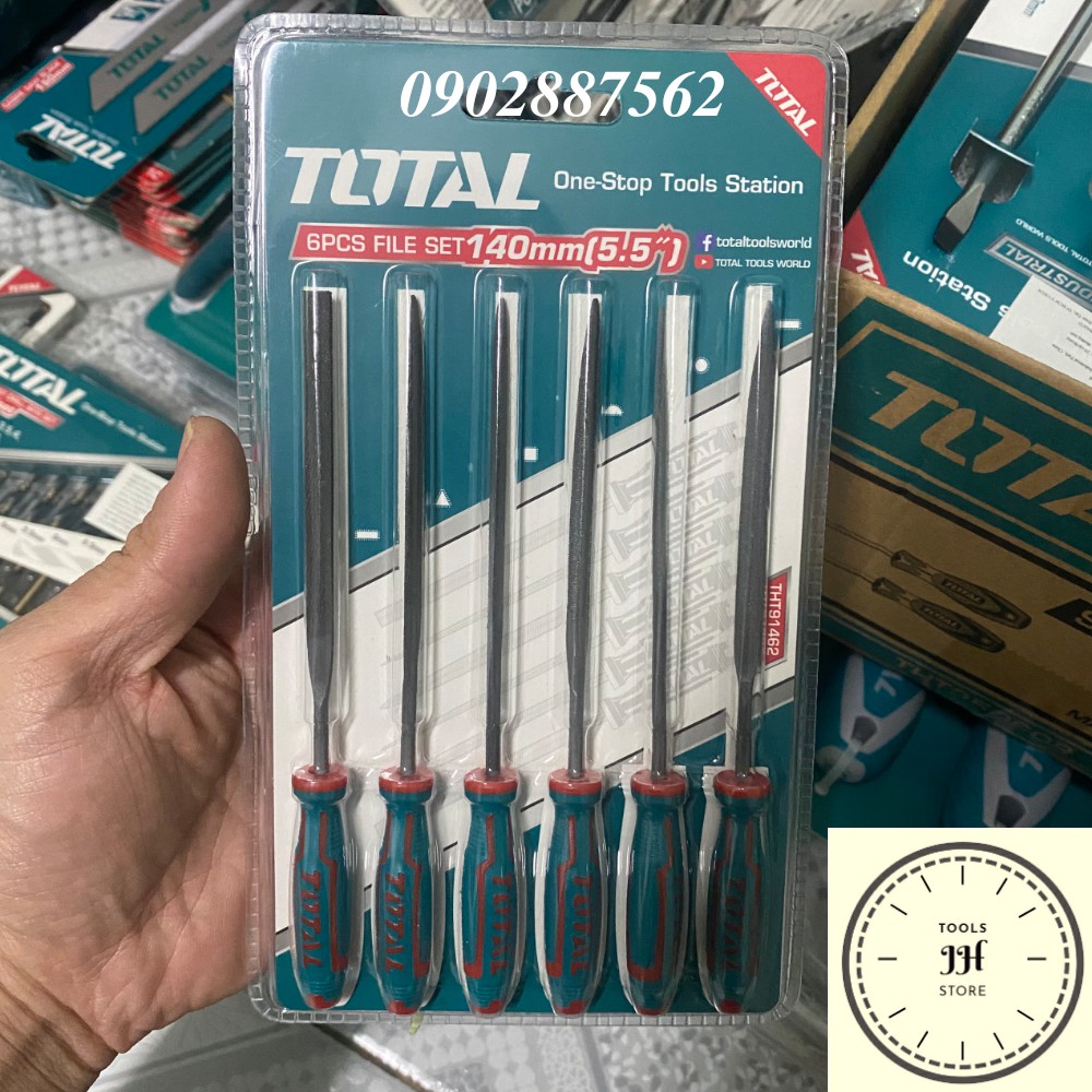 3x140mm Bộ giũa sắt 6 chi tiết Total THT91462