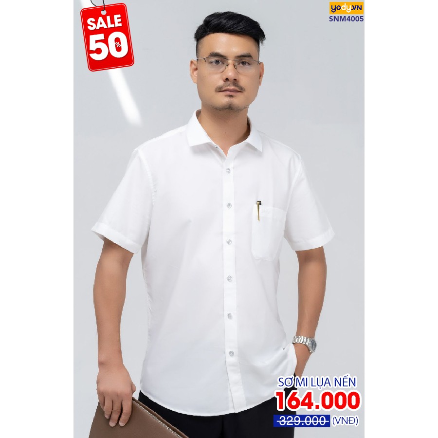 Sơ mi nến cộc tay nam slim có túi thương hiệu thời trang chính hãng YODY - SNM4005 | BigBuy360 - bigbuy360.vn