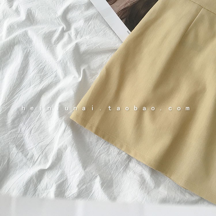 Chân váy ngắn trơn Retro Lưng cao Dáng chữ A Có Lót quần Ulzzang Hàn Quốc Cạp cao Thời trang | BigBuy360 - bigbuy360.vn