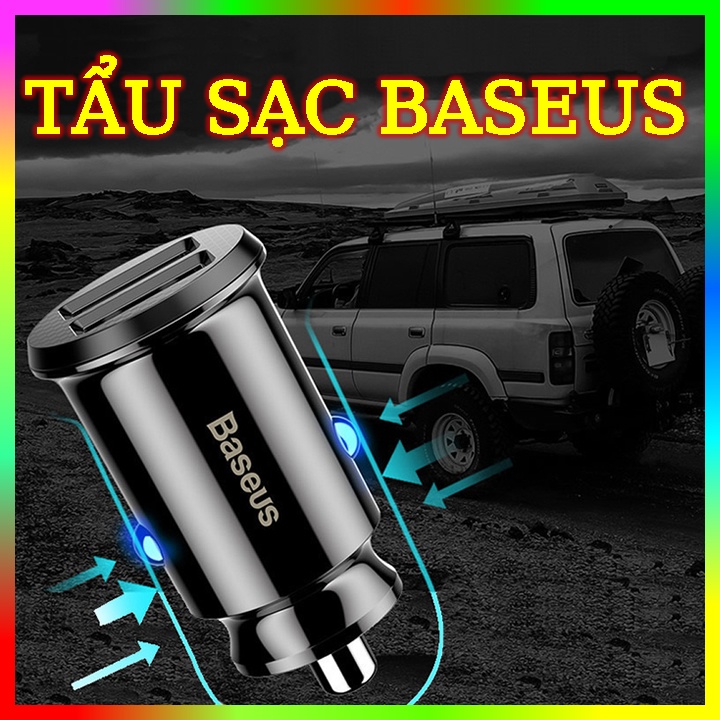 Tẩu sạc nhanh Baseus 3.1A 2 cổng USB dùng trong xe ô tô