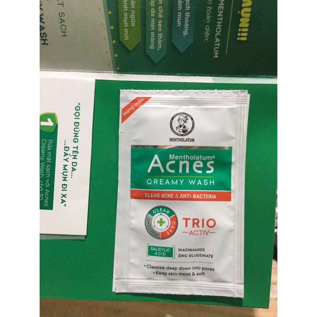 Combo 10 sample sữa rửa mặt acnes ngăn ngừa mụn (3g/gói)