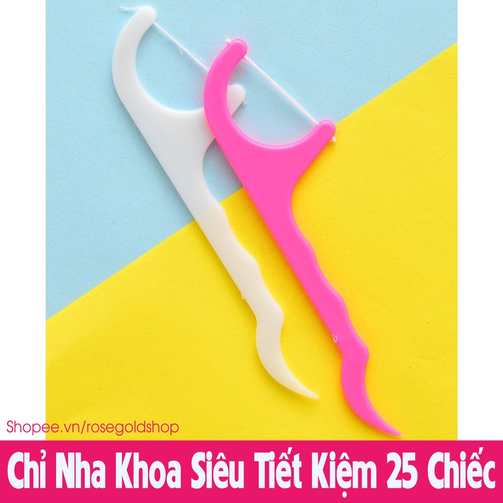 Chỉ Nha Khoa Siêu Tiết Kiệm 25 Chiếc/Gói, Nhỏ Gọn, Dễ Dàng Mang Theo