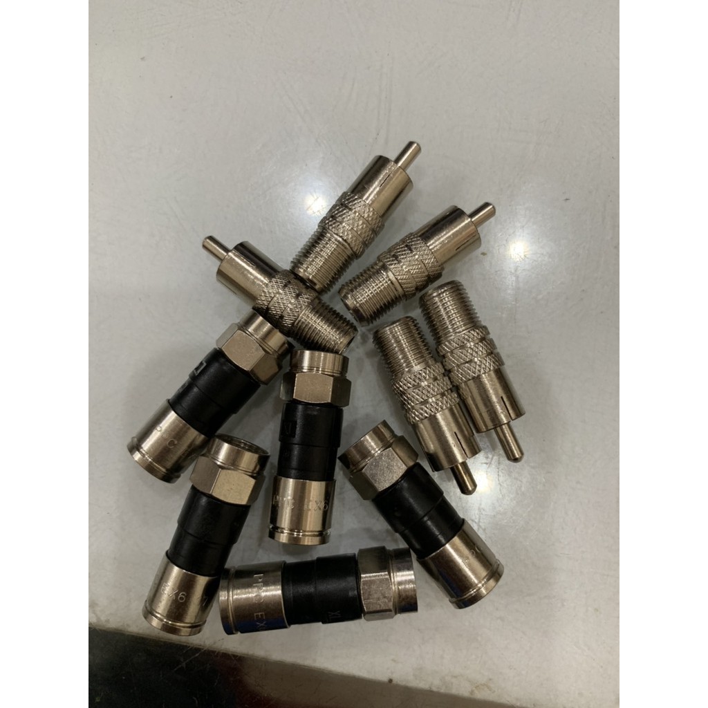 jack ,rắc tivi F5 nén,rắc F AV sắt ,bóp dọc dùng cho dây ăng ten gắn vào tivi 5 cặp