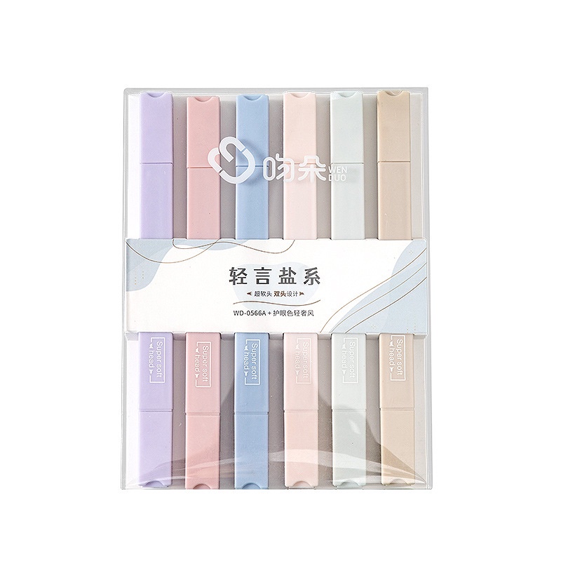 Set 6 Bút Đánh Dấu Hai Đầu Dạ Quang Màu Sắc Ngọt Ngào