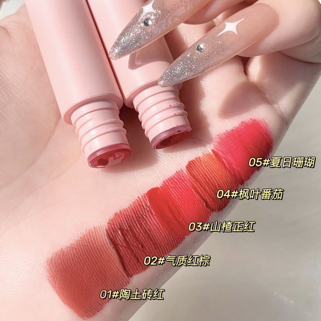 Set 5 Son Kem Lì RUHUATUO Heo Trắng Lè Lưỡi