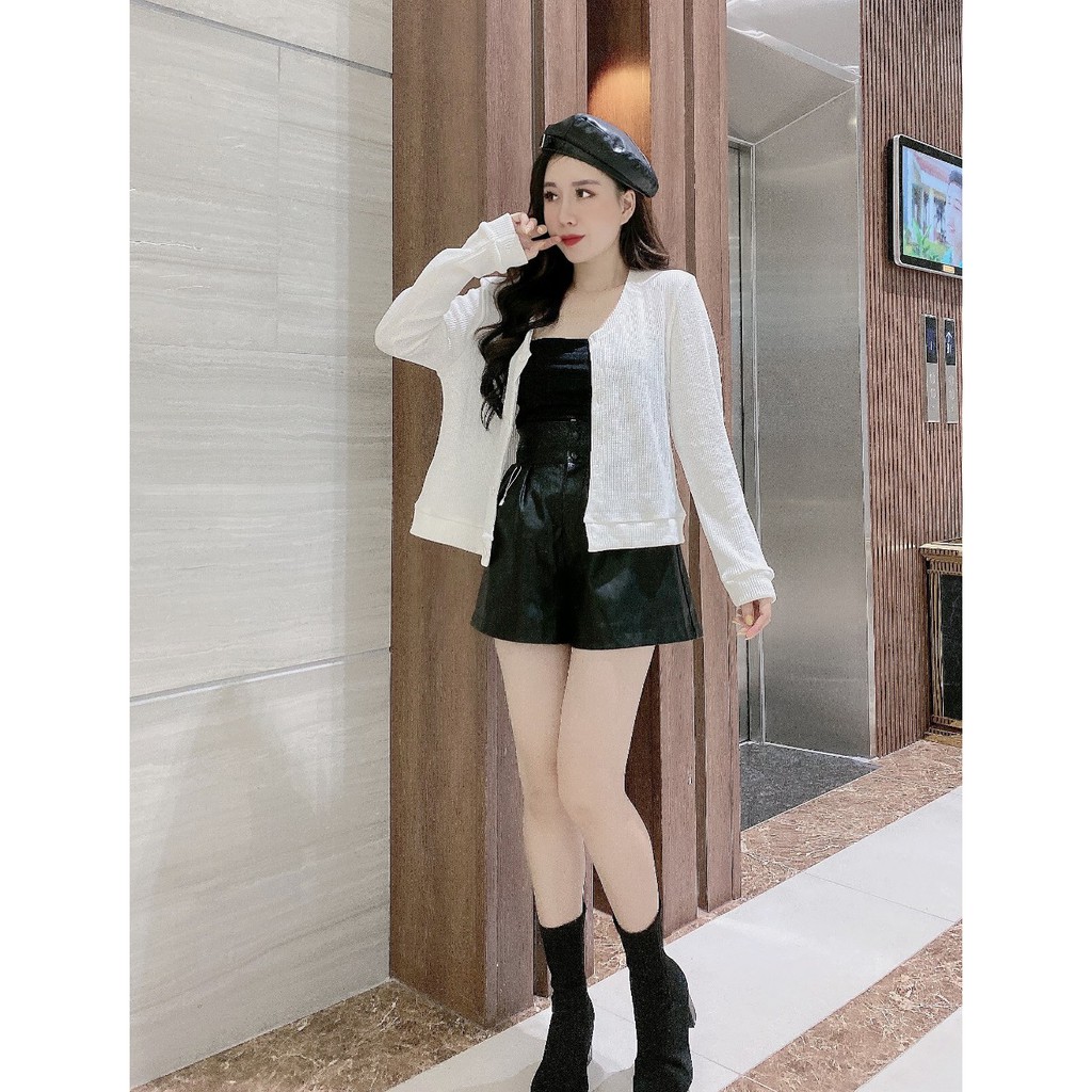 Aó khoác nữ cadigan nhiều màu chất tăm vuông | BigBuy360 - bigbuy360.vn