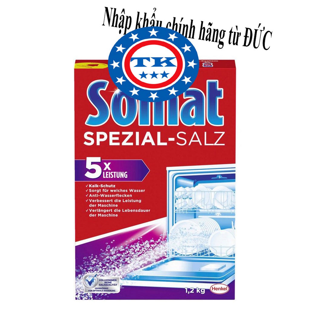 Combo 2 Bịch Bột Rửa Ly - Bát Chuyên Dùng Cho Máy Somat 1,2kg - Đức