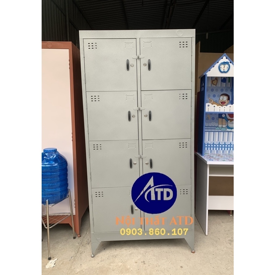 Tủ hồ sơ locker sắt dày dặn 8 ngăn 10 ngăn có khóa riêng an toàn đựng đồ nhân viên giá rẻ tại xưởng HCM giao nhanh