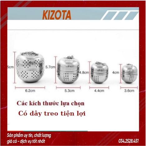 Bóng Lọc Trà inox mạ bạc cao cấp có dây treo tiện lợi, bóng lọc gia vị thỏa dược-KIZOTA
