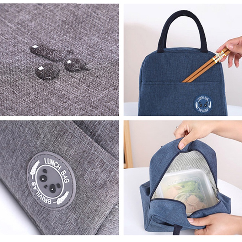 Túi Đựng Cơm Trưa Giữ Nhiệt Chống Thấm Nước Có Khóa Kéo Tiện Dụng