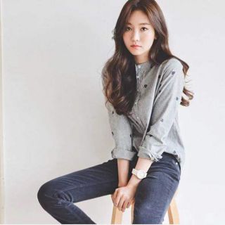 Áo sơ mi thêu sọc caro