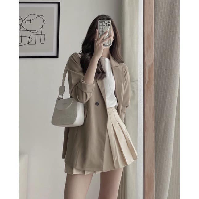 Áo Blazer 1 lớp tay dài màu trơn cho nữ Áo khoác chất tuyết mưa Junnie Closet | BigBuy360 - bigbuy360.vn