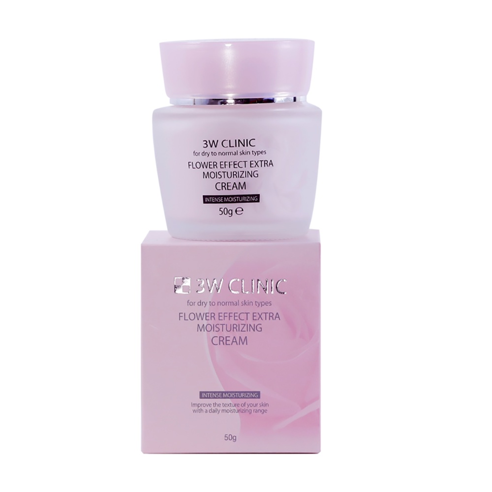 Kem Dưỡng Da Ngăn Ngừa Lão Hóa 3W Clinic Flower Effect Extra Moisturizing Cream 50g